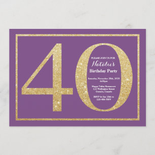 40e anniversaire Invitation Parties scintillant vi