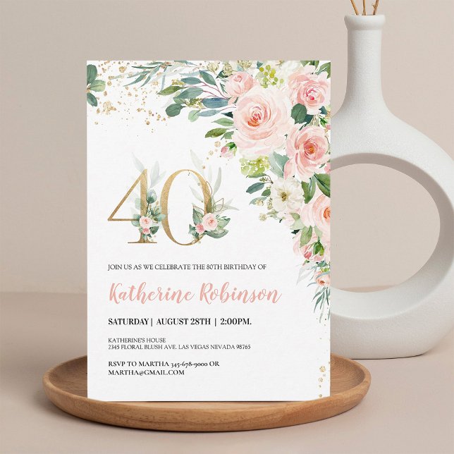 40e anniversaire invitation pour son anniversaire  (Créateur téléchargé)