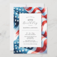 40e anniversaire Invitations drapeau américain