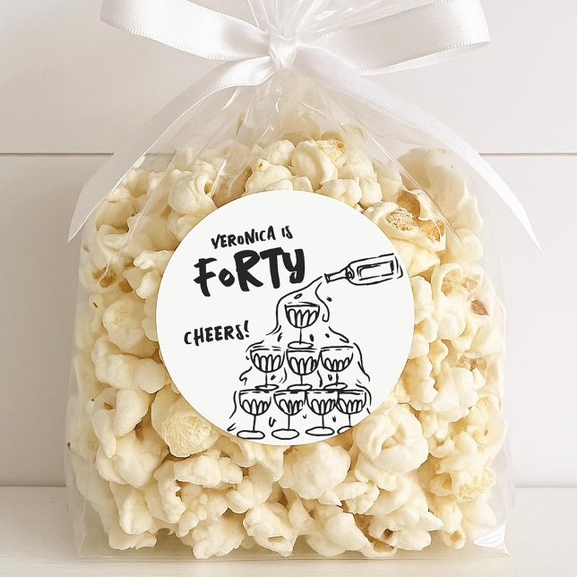 40e Anniversaire Stickers Favor tirés à la main (Créateur téléchargé)