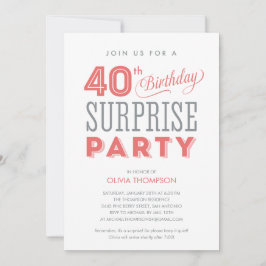40e anniversaire surprise Invitations