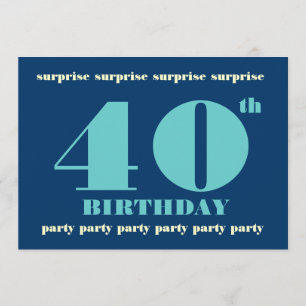 40e Invitation à la fête d'anniversaire SURPRISE -