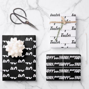 40e Joyeux Anniversaire Personnalisé Nom Papier d'