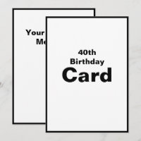 40e quarantième 40 Quarante 4-0 Carte d'anniversai