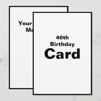 40e quarantième 40 Quarante 4-0 Carte d'anniversai