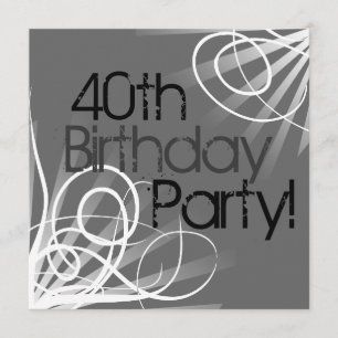 40e Swirl Invitations personnalisées avant et arri
