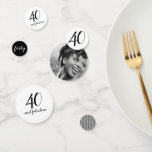 40th and Fabulous Birthday Party Photo  Konfetti<br><div class="desc">Coordinating black and white confetti in our "forty" and "40 and fabulous" design - customized with photo of the person turning 40. This beautiful confetti will add a beautiful element to your party. Visit our store to see coordinating invitations   party products in this design.</div>
