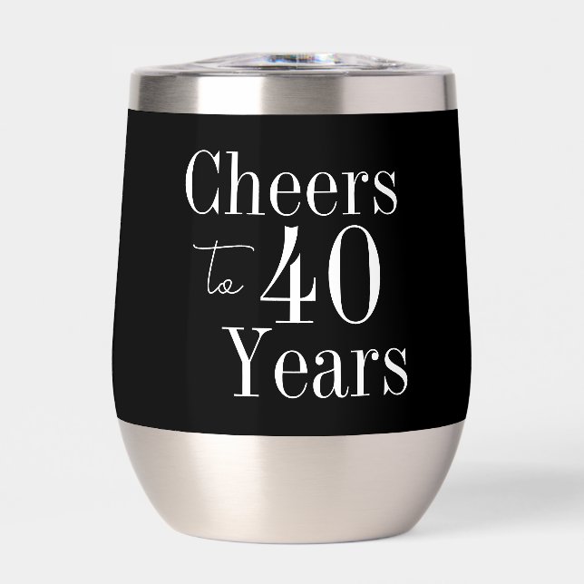 40th Birthday Cheers to 40 Years Black White (Vorderseite)