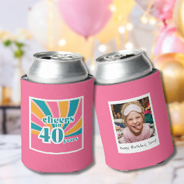 40th Birthday Cheers to 40 years pink Dosenkühler