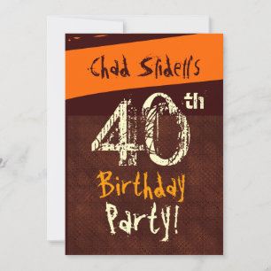 40th Birthday Chocolate and Orange E931 Einladung