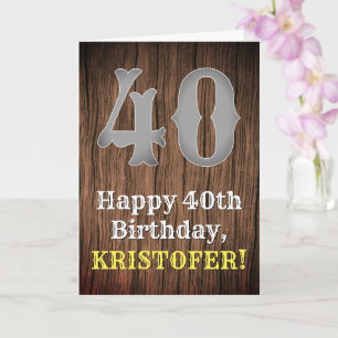 40th Birthday: Country Western Inspired Look, Name Karte