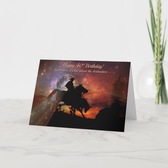 40th Birthday Cowboy Country Western Karte (Vorderseite)