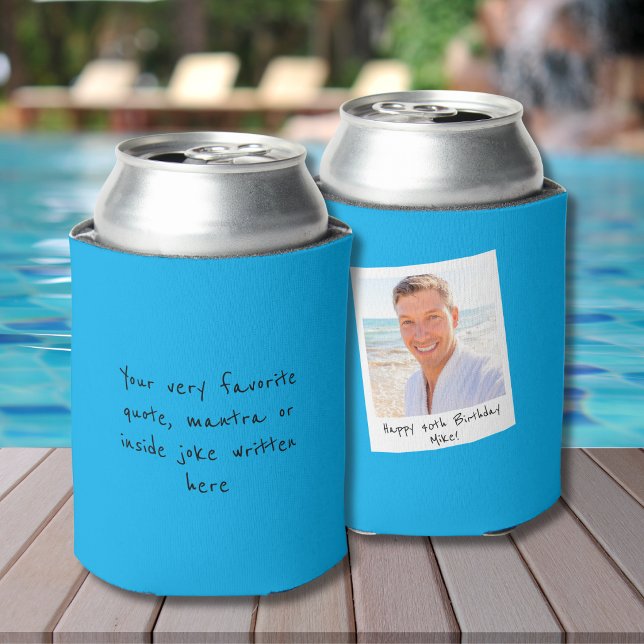 40th Birthday Create Your Own Blue Dosenkühler (Von Creator hochgeladen)