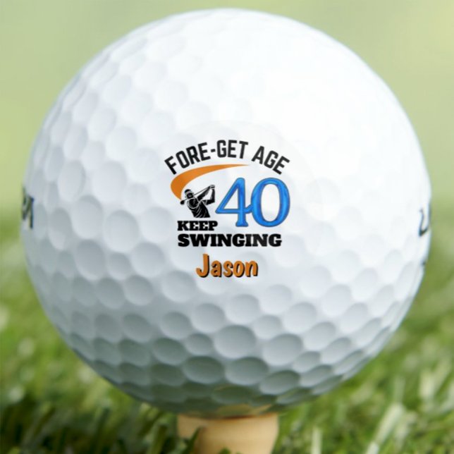 40th Birthday Gift for Brother Funny Cool Custom Golfball (Von Creator hochgeladen)