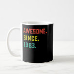 40th Birthday Gift Vintage Awesome Since 1983 40 Y Kaffeetasse<br><div class="desc">40th Birthday Gift Vintage Awesome Since 1983 40 Years Old</div>