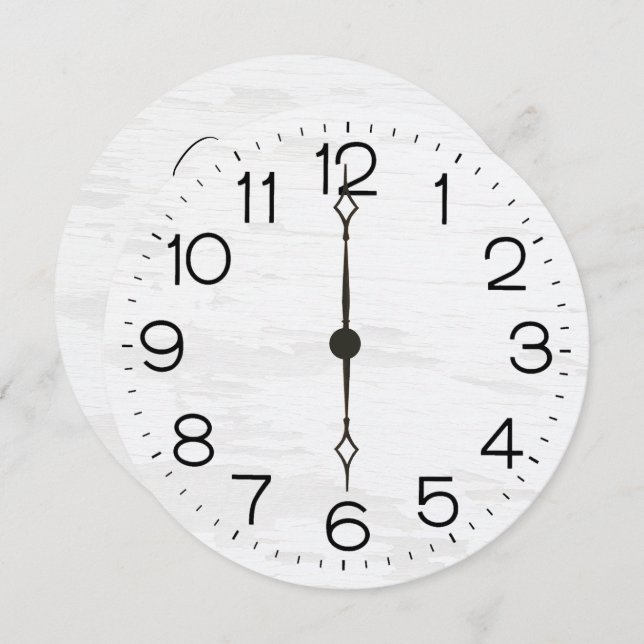 40th Birthday Party Clock On Whitewashed Wood (Vorne/Hinten)