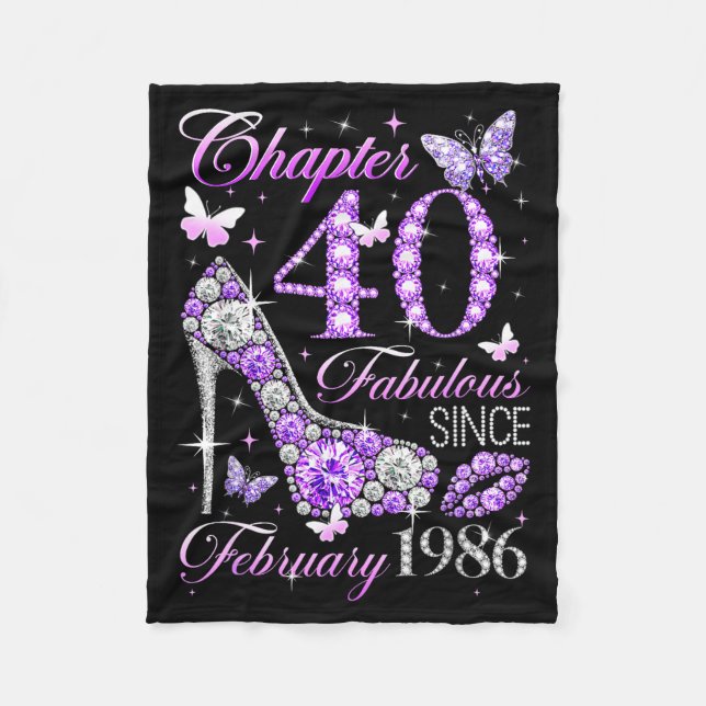 40th Birthday Queen Chapter 40 Fabulous Since 1986 Fleecedecke (Vorderseite)