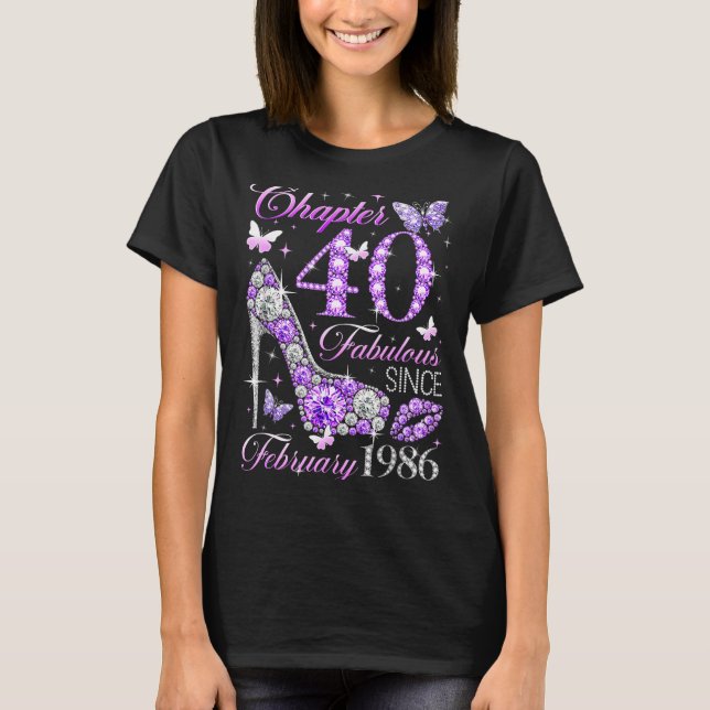 40th Birthday Queen Chapter 40 Fabulous Since 1986 T-Shirt (Vorderseite)