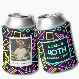 40th Birthday Retro 1990s Photo Can Cooler Dosenkühler