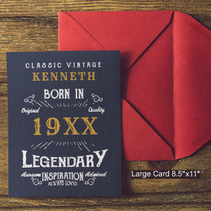 40th Birthday Vintage Blue Gold Ajouter un nom Ann