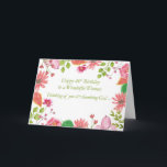 40th Birthday Wonderful Woman Watercolor Flowers R Karte<br><div class="desc">A stunning design that combines an elegant machen with watercolor flowers. 40th Birthday with this colorful card about nature, beauty, joy and good wishes.</div>