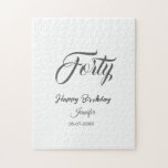 40th forty letterbirthday add name date year gray<br><div class="desc">editable design</div>