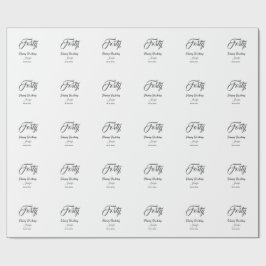 40th forty letterbirthday add name date year gray geschenkpapier