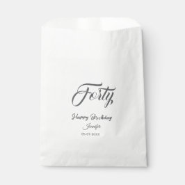40th forty letterbirthday add name date year gray geschenktütchen