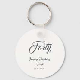 40th forty letterbirthday add name date year gray schlüsselanhänger