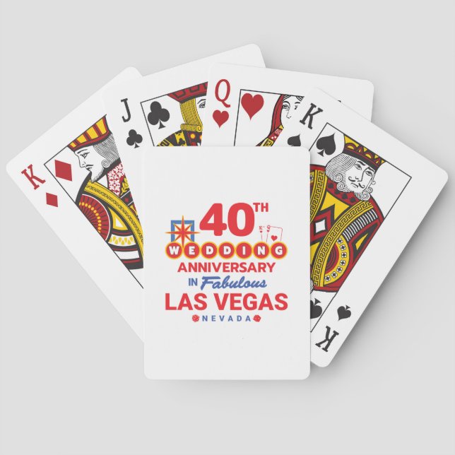 40th Wedding Anniversary Couples Las Vegas Trip Spielkarten (Rückseite)