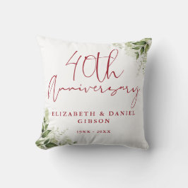 40th Wedding Anniversary Greenery Floral Photo Kissen