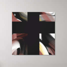 40x40" Trend Abstract Art Black White Powdery Leinwanddruck