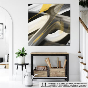40x40" Trend Abstrakt Art Leinwand Schwarz-weiß Go