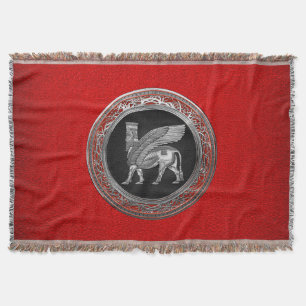 [410] Assyrian Winged Bull - Silver Lamassu Decke
