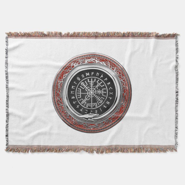 [410] Vegvisir - Viking Silver Magic Runic Compass Decke (Vorderseite)