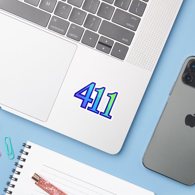 411 Engel Zahl Wachstum Aufkleber (Laptop mit iPhone)