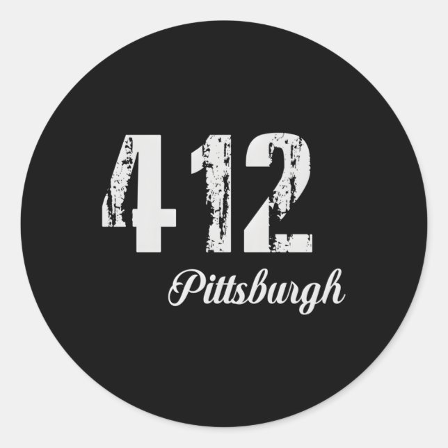 412 Pittsburgh-Gebietscode eingeschränkt Runder Aufkleber (Vorderseite)
