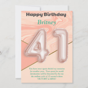 41 ans filles Bonne carte d'anniversaire