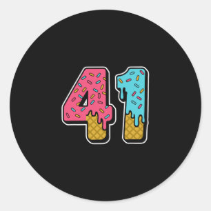 41 Eiscreme-Tropfen Meme 40 One Four Gen Alpha Sl Runder Aufkleber