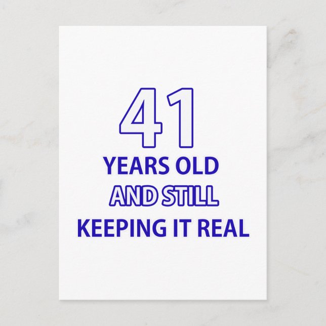 41 Geburtstagsdesign Postkarte (Vorderseite)
