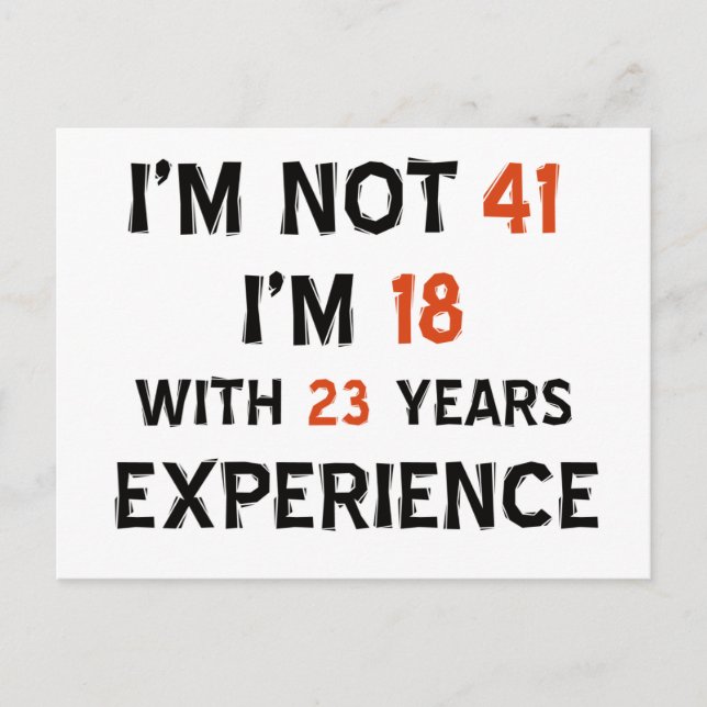 41. Geburtstagsdesigns Postkarte (Vorderseite)