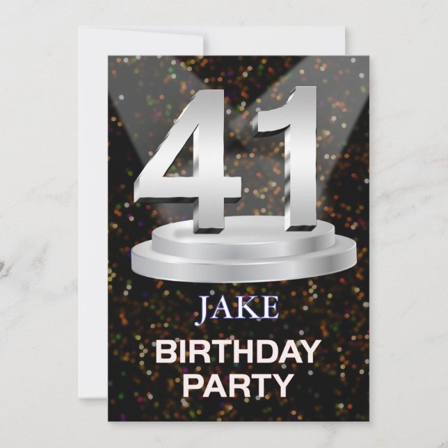 41. Geburtstagsparty Einladung einen Namen hinzufü (Vorderseite)