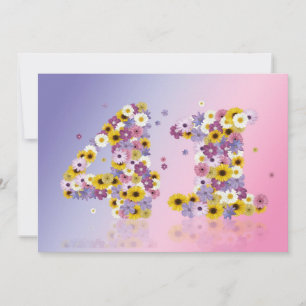 41. Geburtstagsparty mit Blumenbriefen Einladung