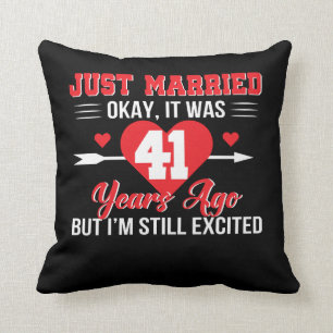 41. Hochzeitstag noch aufgeregt Kissen