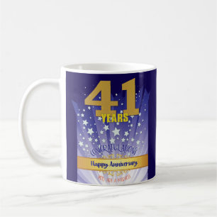 41 Jahr CUSTOM Recovery Jubiläum Fettdruck Ziffer Kaffeetasse