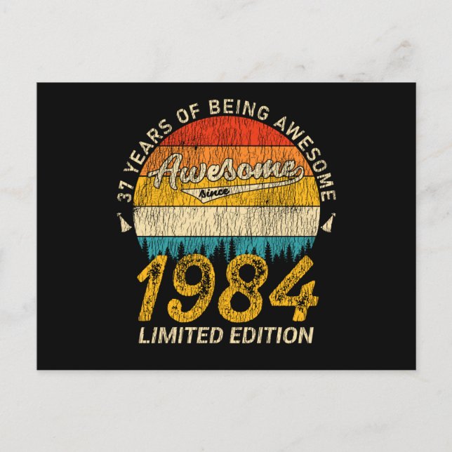 41 Jahre alt 1984 Retro Phantastisch 41. Geburtsta Postkarte (Vorderseite)