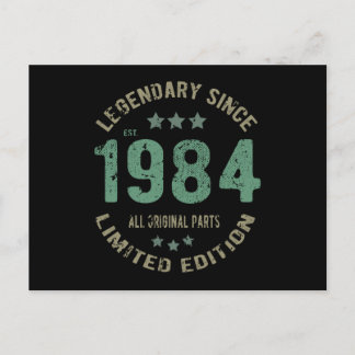 41 Jahre alt Tag 1984 Legend 41. Geburtstagsgesche Postkarte