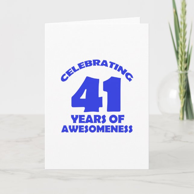41 JAHRE ALTE GEBURTSTAGS-ENTWURFS- KARTE (Vorderseite)
