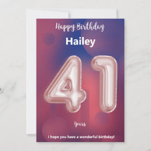 41 Jahre alte Happy Birthday Card