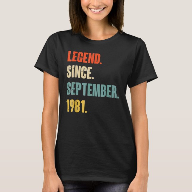 41 Jahre alte Legende seit September 1981 41. Bir T-Shirt (Vorderseite)